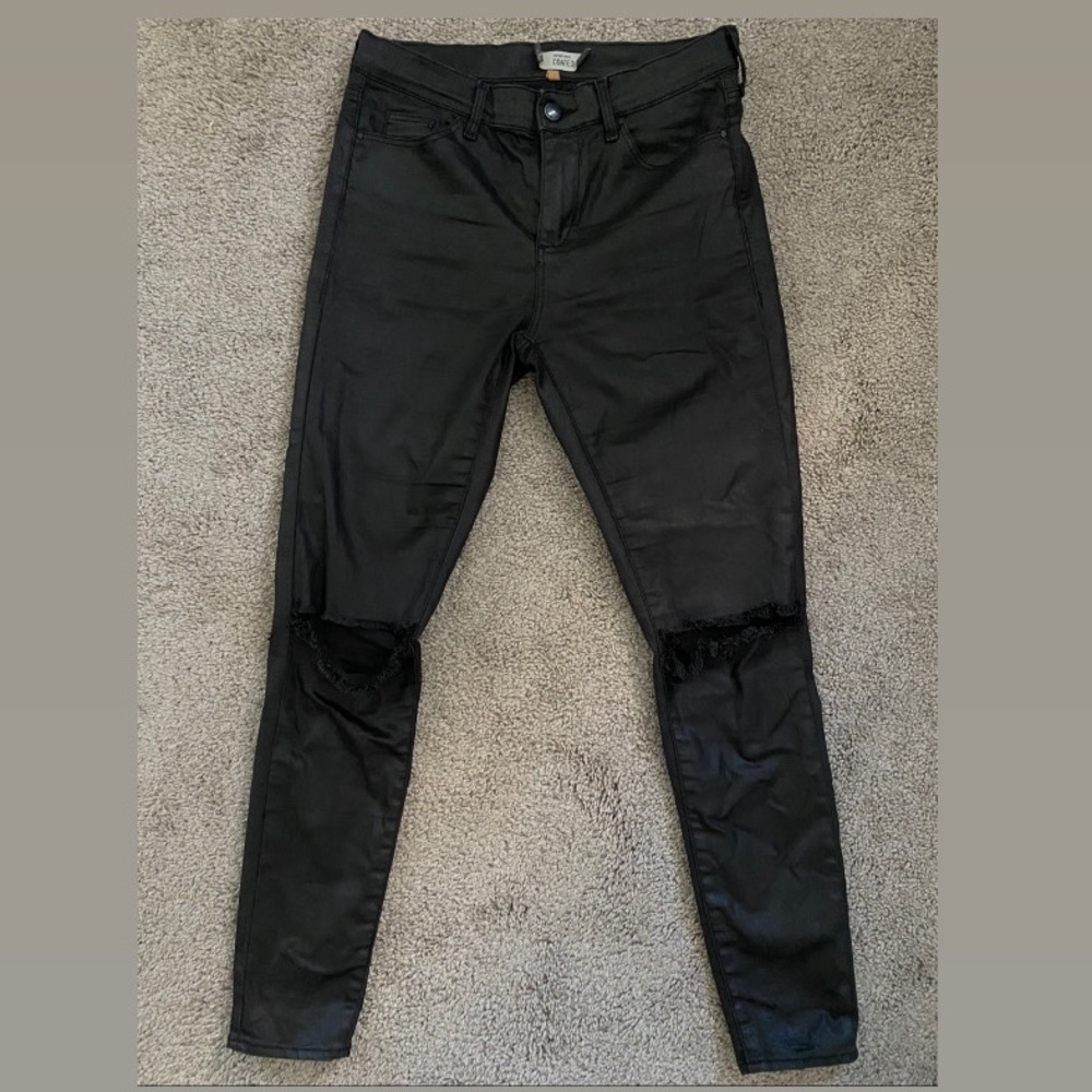 Top Shop Coated black jeans